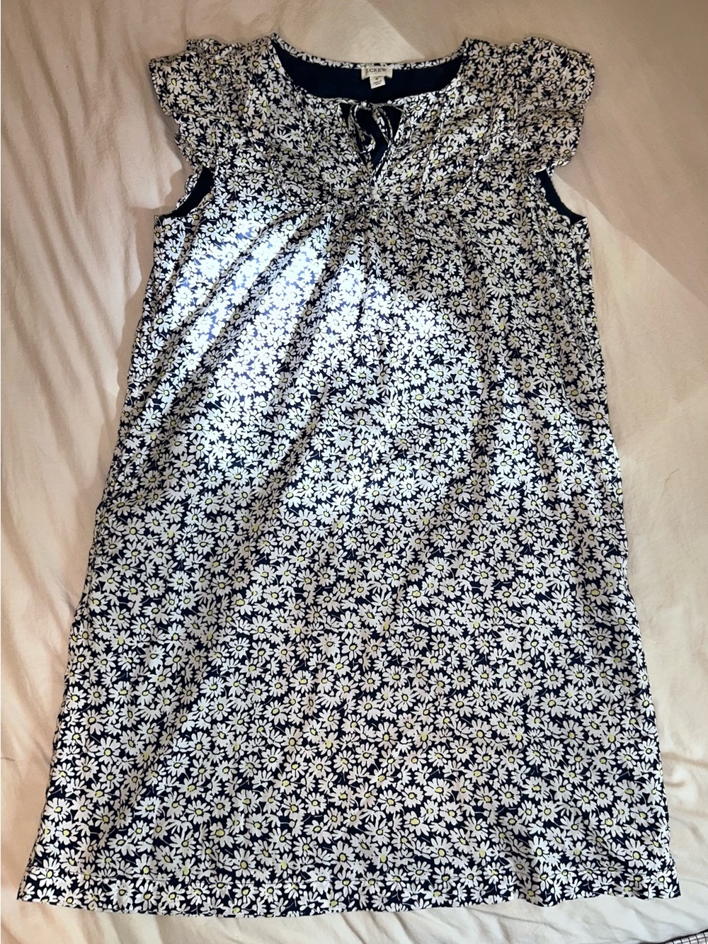 J Crew Shift Dress Navy Blue Size 8 Floral Pockets